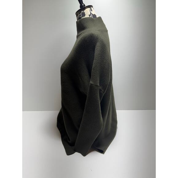 Lilusory Women’s Mock Neck Pullover Sweater Green Side Slits Classic Career - Picture 3 of 11